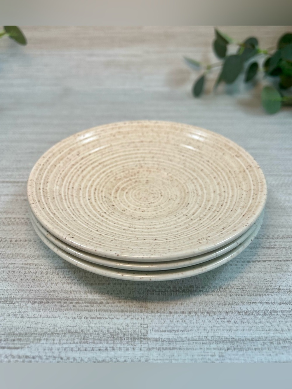 Churchill Stonecast Homespun England Speckled Stoneware Plates Set of 3
